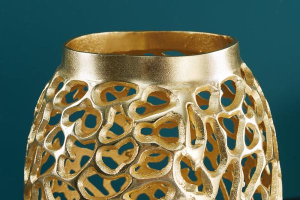Filigránska váza XXL ABSTRACT LEAF 65 cm, zlatá