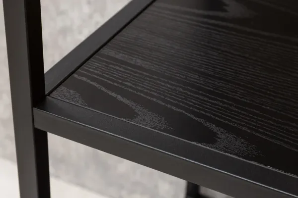 Priemyselný konzolový stolík SLIM LINE 100 cm, jaseň, čierny