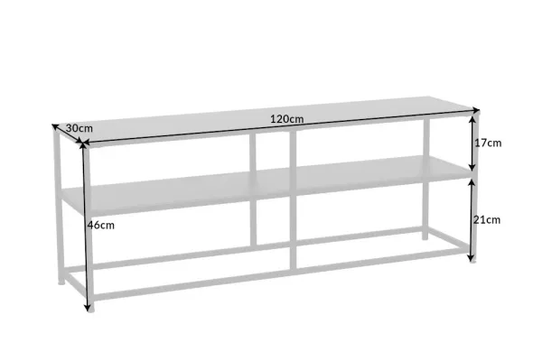 Konzolový stolík DURA STEEL 120 cm, čierny