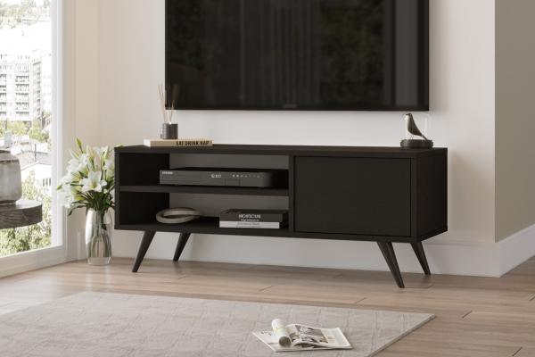 Elegantný TV stolík CUDU 110 cm, MDF, čierny