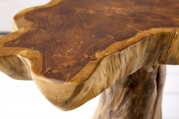 Masívny príručný stolík ROOT 40 cm teak, prírodný