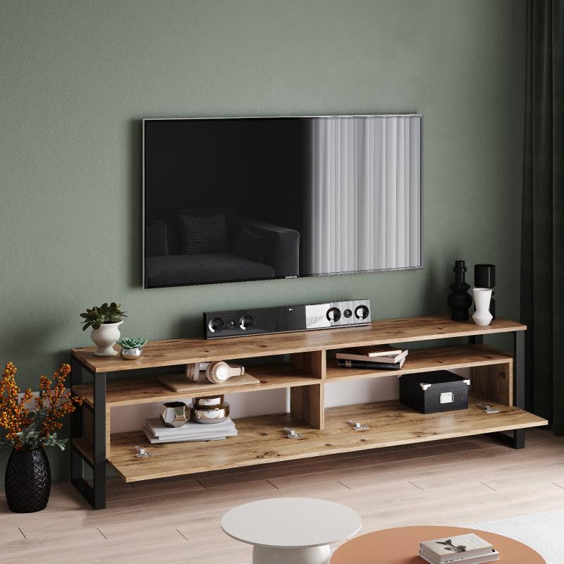 Elegantný TV stolík MILA 180 cm, MDF, prírodný