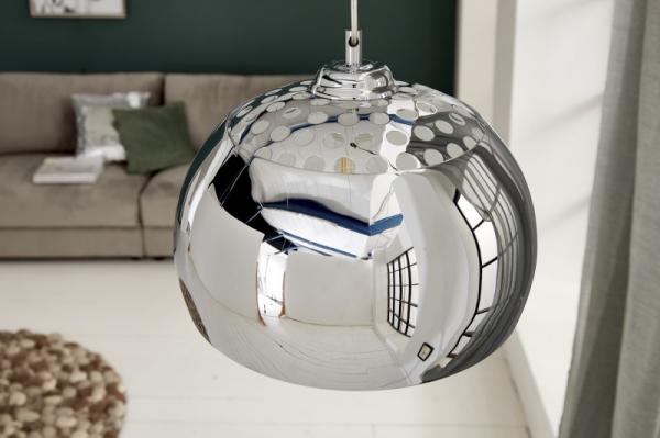 Priemyselná závesná lampa CHROME BALL 32cm chrómová