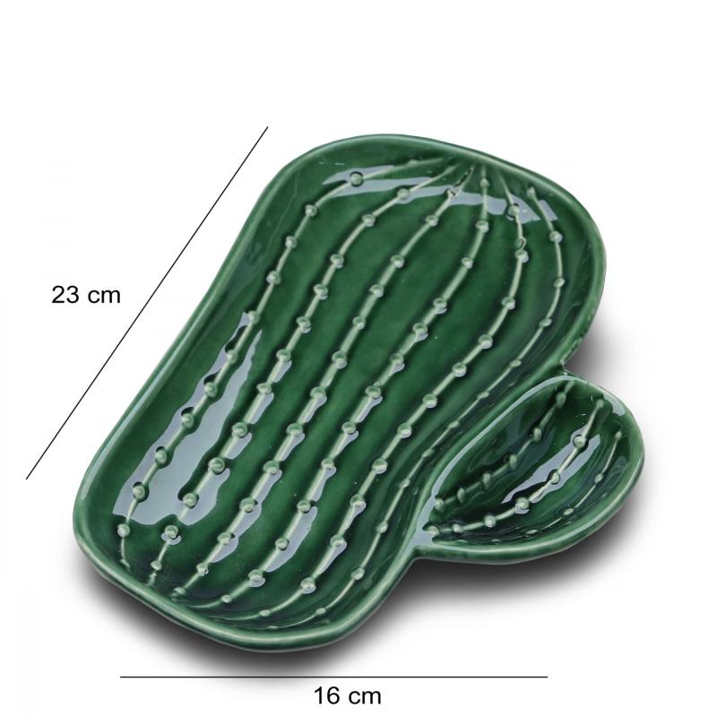 Elegantný tanierik na jednohubky HAMY 23 cm, keramika, zelený
