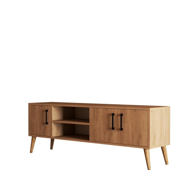 Dizajnový TV stolík EXXEN 150 cm, MDF, dubová dýha
