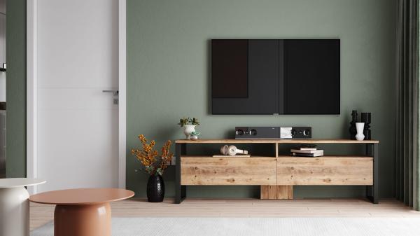 Elegantný TV stolík MILA 180 cm, MDF, prírodný