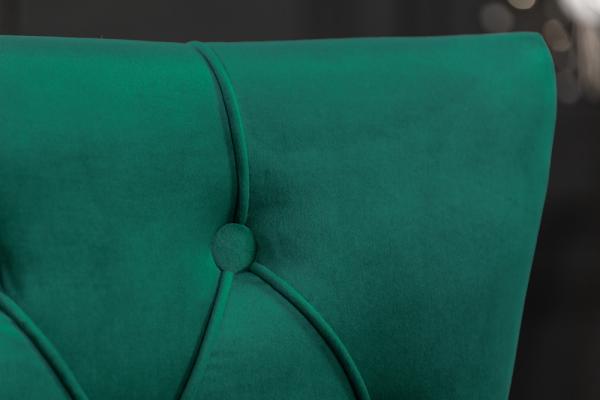 Stolička CASTLE Chesterfield vintage smaragdovo zelená, zamat