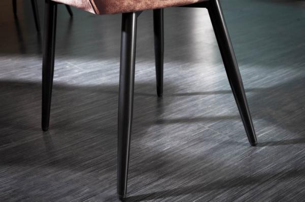 Dizajnová stolička MILANO hnedý zamat s prešívaním Chesterfield