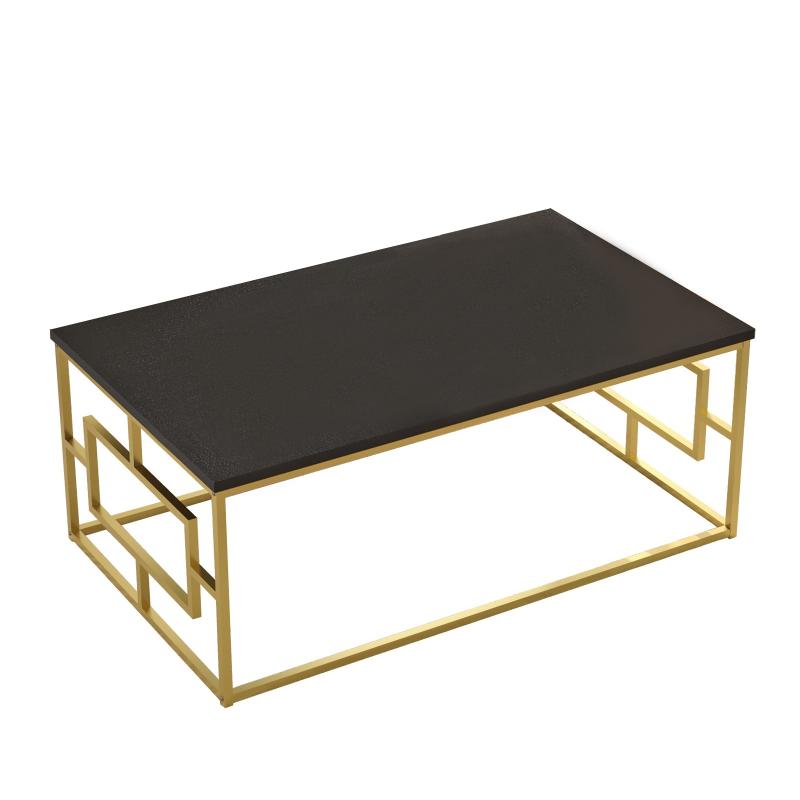Elegantný konferenčný stolík ELEGANCE 100 cm, čierny, zlatý