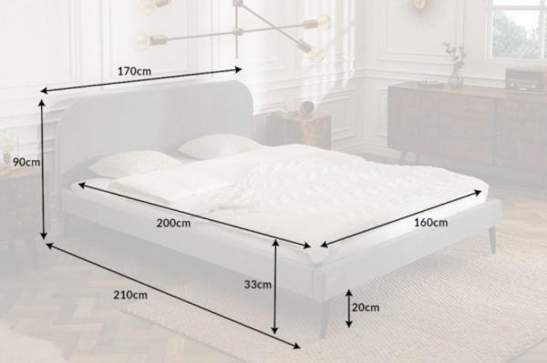 Elegantná posteľ FAMOUS 140x200 cm strieborno šedá zamat