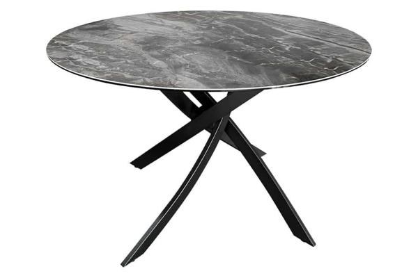 Okrúhly jedálenský stôl ALPINE 120 cm, taupe, keramický, betónový vzhľad