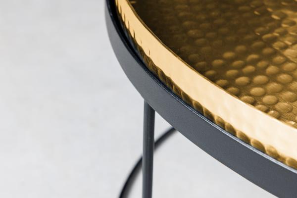 Dizajnová sada 2 konferenčných stolíkov ELEMENTS 60 cm, zlatá