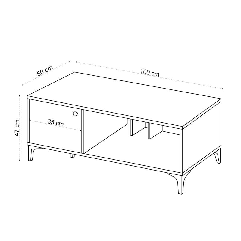 Elegantný konferenčný stolík RIGO 100 cm, MDF, dubová dýha