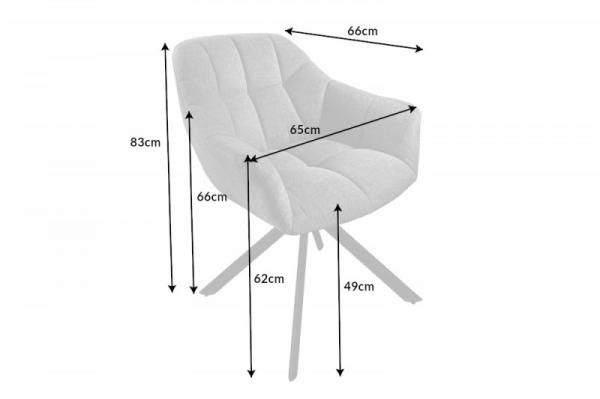 Otočná stolička PAPILLON tmavošedá, štruktúrovaná tkanina