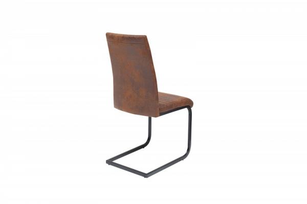 Konzolová stolička APPARTMENT starožitná hnedá s kovovým rámom