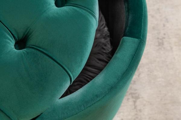 Elegantná taburetka MODERN BAROQUE 50 cm zamat, smaragdovo zelená