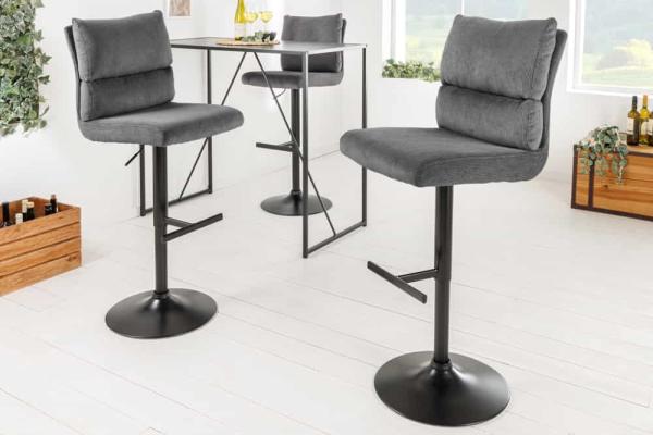 Elegantná výškovo nastaviteľná barová stolička COMFORT, šedá, menšester