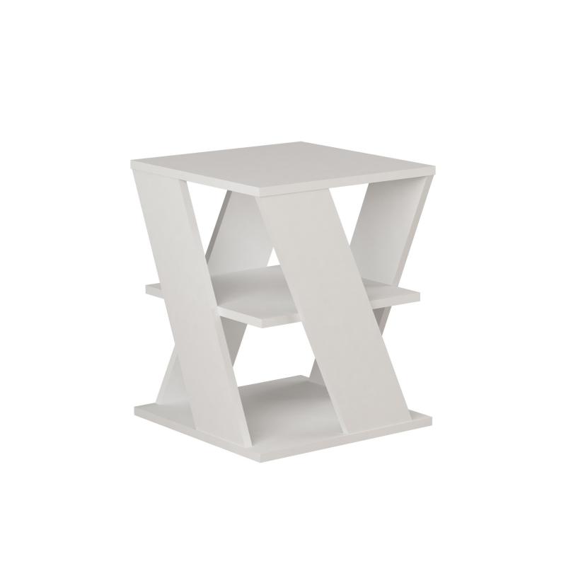 Elegantný odkladací stolík CYCLO 55 cm, MDF, biely