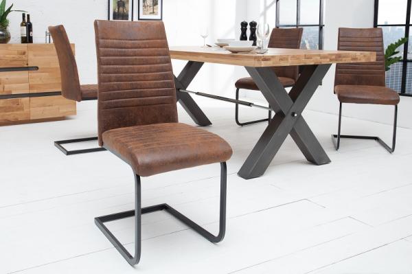 Konzolová stolička APPARTMENT starožitná hnedá s kovovým rámom