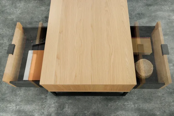 Dizajnový konferenčný stolík VIENNA LOUNGE 100 cm, dub,  prírodný