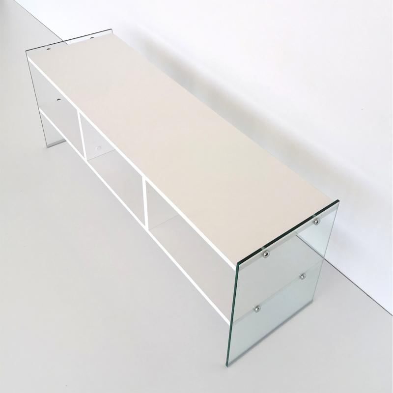 Elegantný TV stolík WHITE 120 cm, MDF, biely