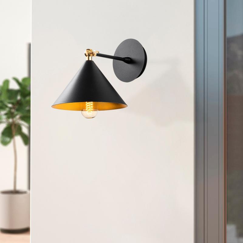 Dizajnová nástenná lampa BERSTE 26 cm, čierna