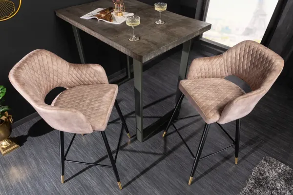 Elegantná barová stolička PARIS béžová zamat
