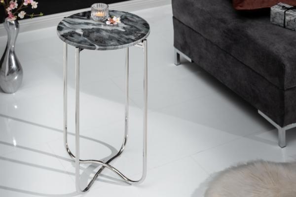 Exkluzívny konferenčný stolík NOBLE I 35 cm šedý, mramor