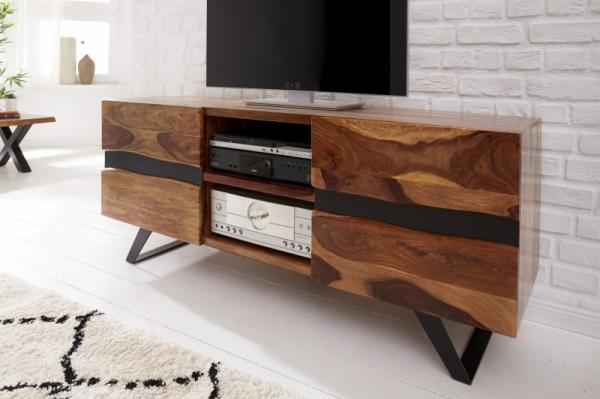 Masívny TV stolík AMAZONAS 160 cm hnedé sheeshamové drevo