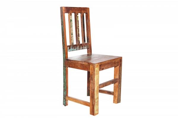 Masívna stolička JAKARTA, recyklované drevo, viacfarebná
