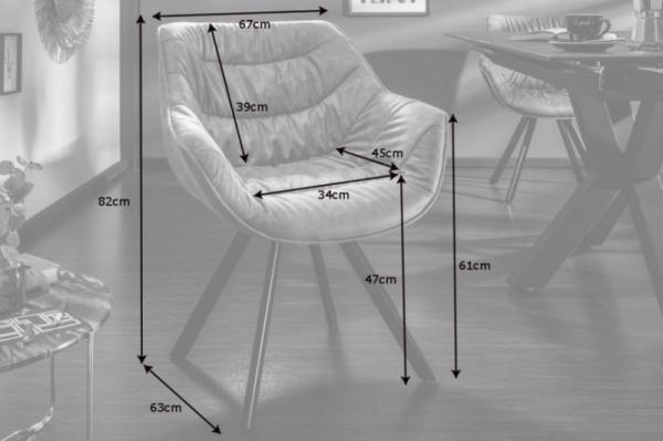 Dizajnová stolička THE DUTCH COMFORT retro šedá, zamat