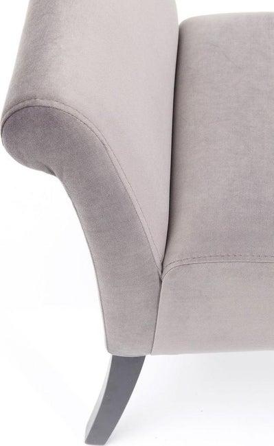 Čalúnená lavica MORENO 108x40 cm, strieborno-sivá, bukové nohy