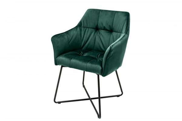 Exkluzívna dizajnová stolička LOFT vintage zelená, zamat