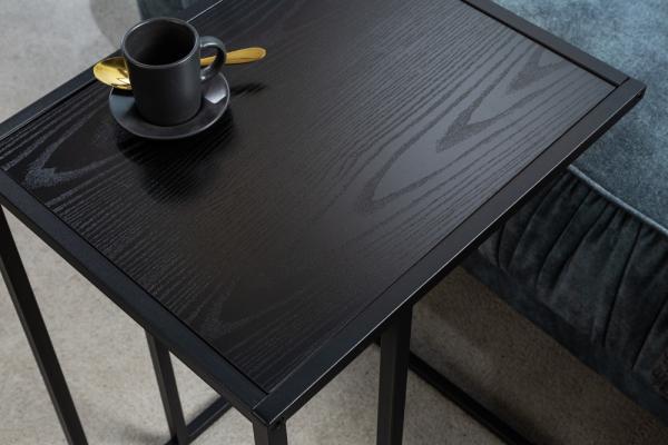 Priemyselný príručný stolík SLIM LINE 43 cm, jaseň, čierny