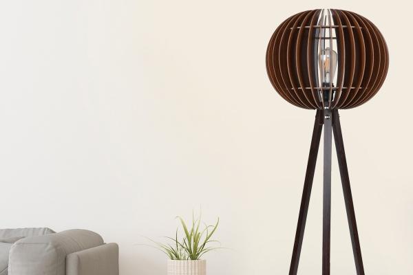 Elegantná stojanová lampa FLOOR 140 cm, orech