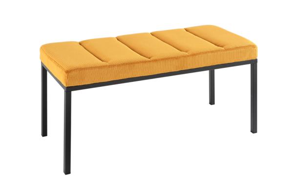 Dizajnová lavica PETIT BEAUTÉ 80 cm, horčicovo žltá, manšester