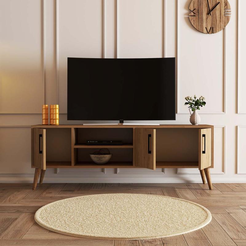 Dizajnový TV stolík EXXEN 150 cm, MDF, dubová dýha