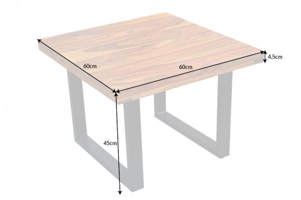 Dizajnový konferenčný stolík IRON CRAFT 60 cm Sheesham, prírodný