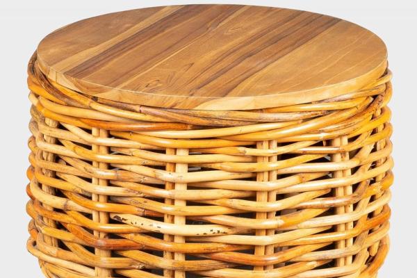 SUMBA - stolík z prírodného ratanu, 50 cm