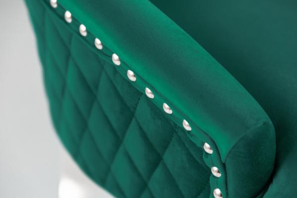 Stolička CASTLE Chesterfield vintage smaragdovo zelená, zamat