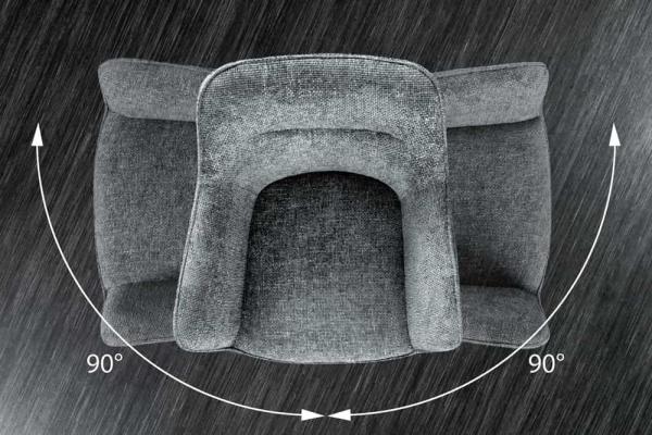 Otočná stolička VERONA, šedá, štruktúrovaná látka