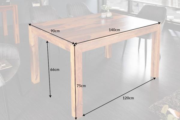 Masívny jedálenský stôl PURE 140 cm Sheesham