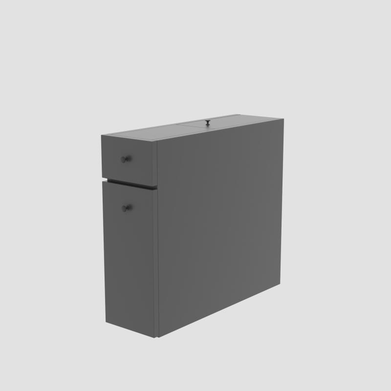 Dizajnová úložná toaletná polica VALENCIA 60 cm, MDF, antracit