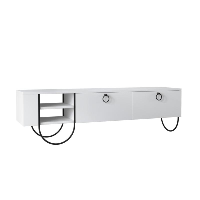 Dizajnový TV stolík NORFOLK 150 cm, MDF, biely