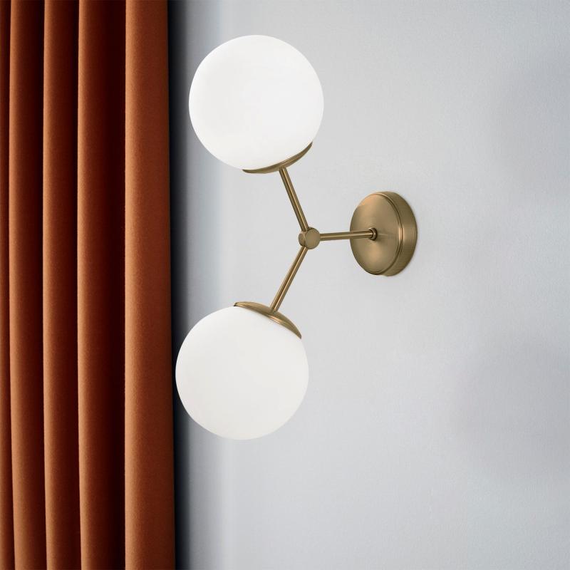 Priemyselná nástenná lampa DAMAR 44 cm, matná, zlatá