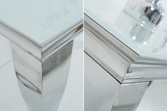 Elegantný konzolový stolík MODERN BAROQUE 140 cm strieborný, biely