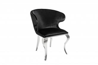 Elegantná stolička MODERN BAROQUE II zamat, čierna