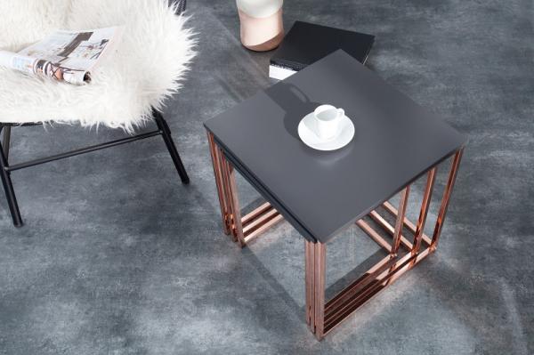 Dizajnový odkladací stolík ELEMENTS 40 cm antracitová, medená