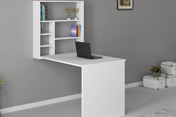 Moderný pracovný stôl SEDIR 90 cm, MDF, biely