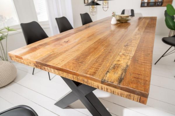 Masívny jedálenský stôl IRON CRAFT 200 cm mango priemyselný dizajn